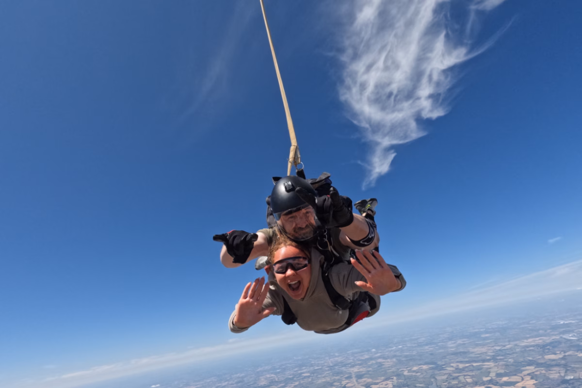 Person from AFH Wealth Managment skydiving