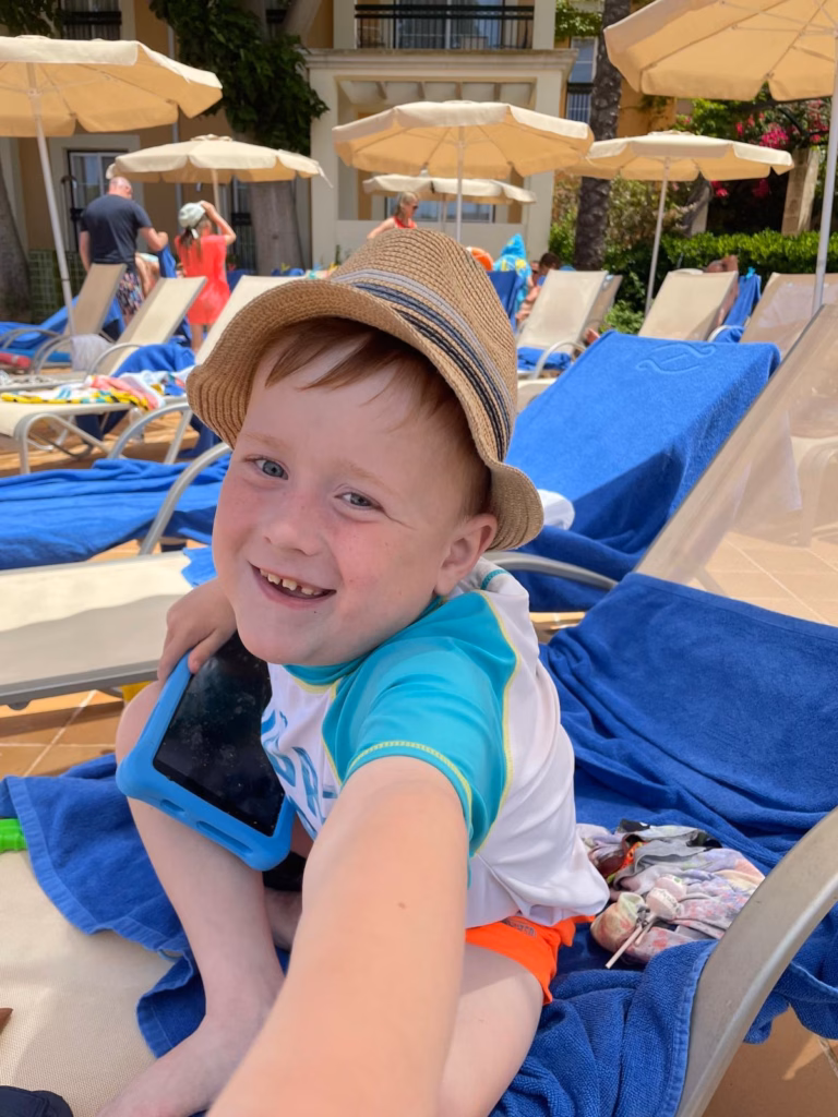 Rory smiling on holiday