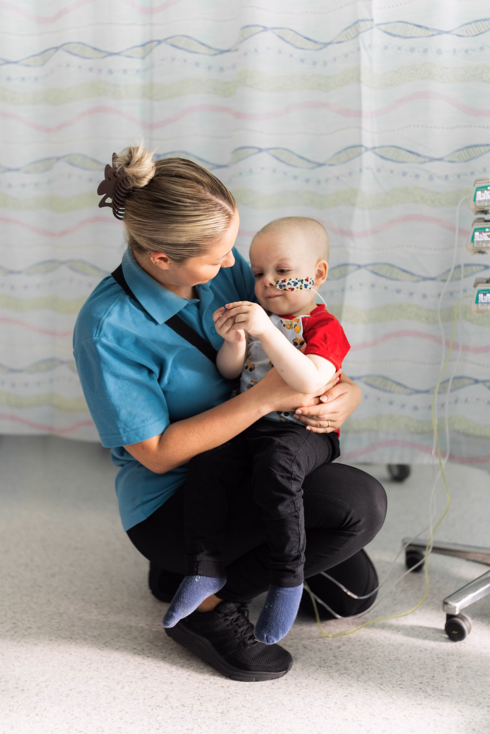 cancer patient in the hospital with a nurse